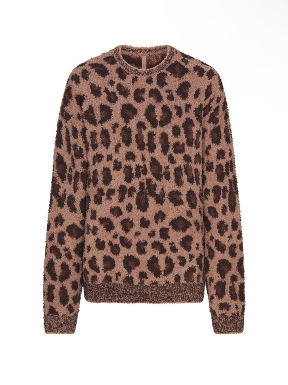 SKIMS Oversized Crew Neck Cozy Pullover in Sienna Leopard Print size S/M NEW